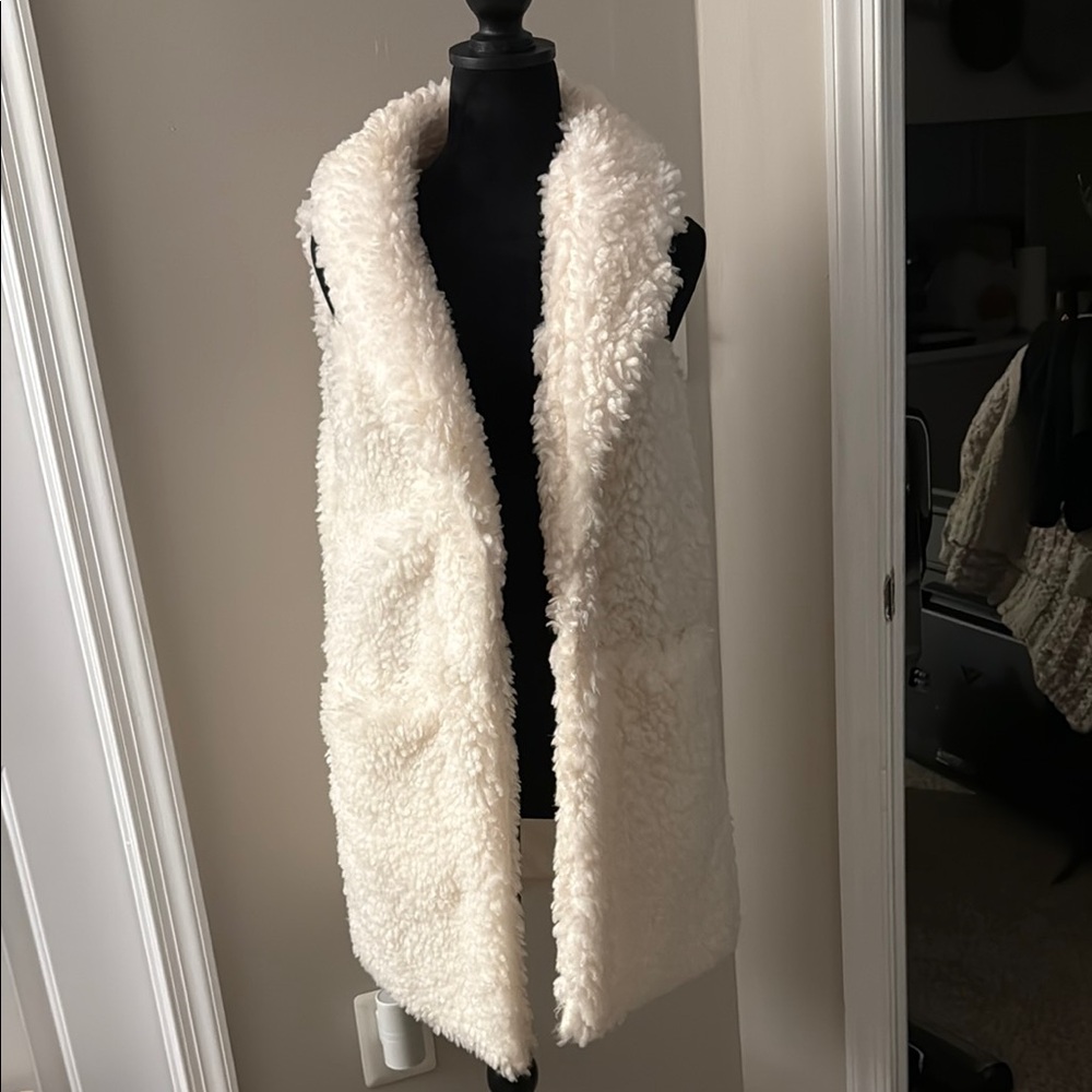 Betsey Johnson Cream Shearling Vest